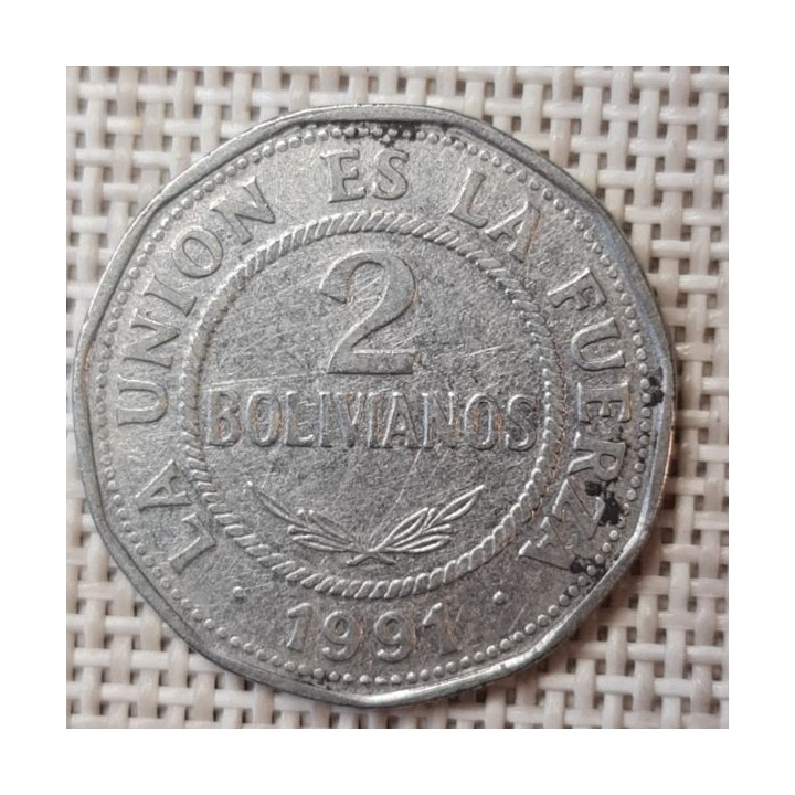 Bolivia 2 Bolivianos 1991 KM-206.1 VF