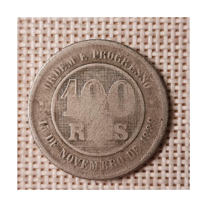 Brazil 100 Reis 1889 KM-492 F