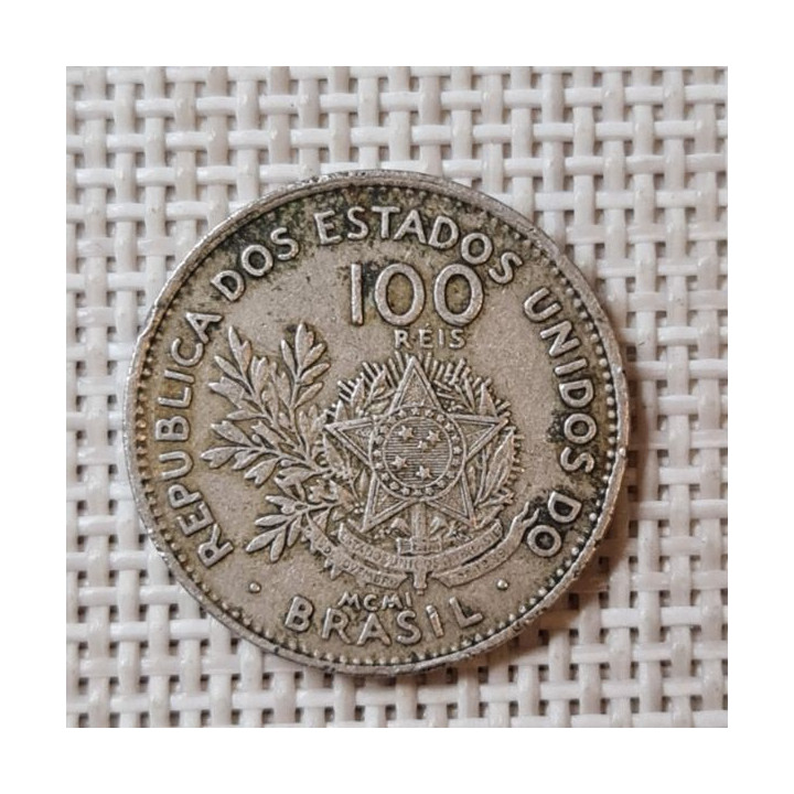 Brazil 100 Reis 1901 KM-503 VF