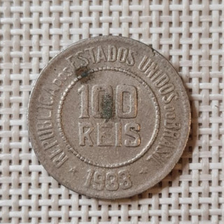 Brazil 100 Reis 1933 KM-518 VF