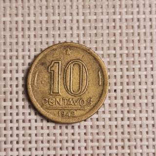 Brazil 10 Centavos 1949 KM-561 VF