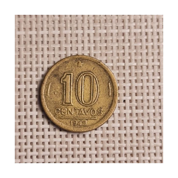 Brazil 10 Centavos 1949 KM-561 VF