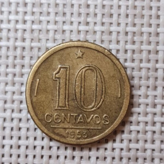 Brazil 10 Centavos 1953 KM-561 VF
