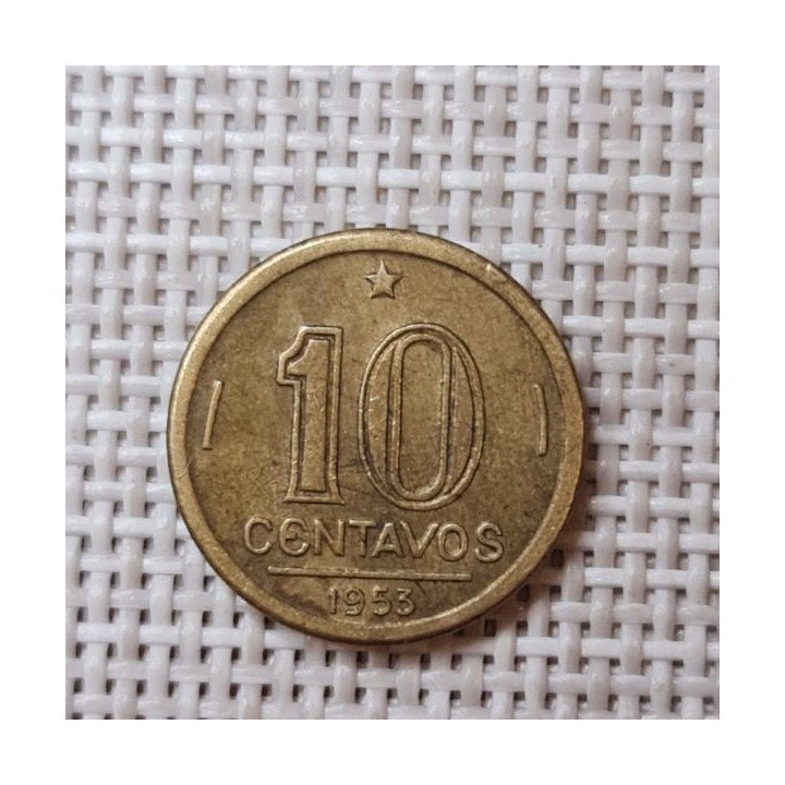 Brazil 10 Centavos 1953 KM-561 VF