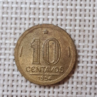 Brazil 10 Centavos 1954 KM-561 VF