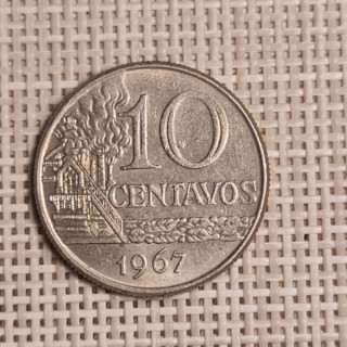 Brazil 10 Centavos 1967 KM-578 VF