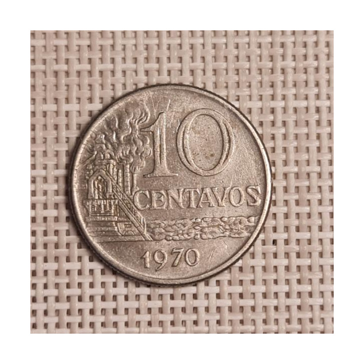 Brazil 10 Centavos 1970 KM-578 VF