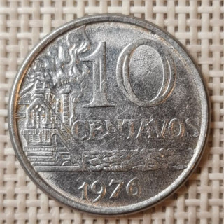 Brazil 10 Centavos 1976 KM-578.1a XF