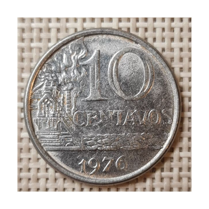 Brazil 10 Centavos 1976 KM-578.1a XF