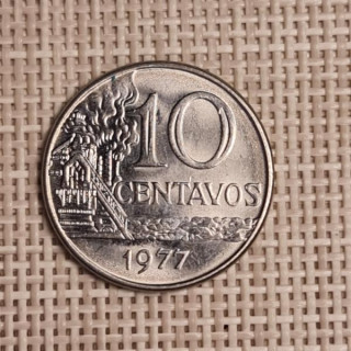 Brazil 10 Centavos 1977 KM-578.1a XF