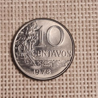 Brazil 10 Centavos 1978 KM-578.1a XF