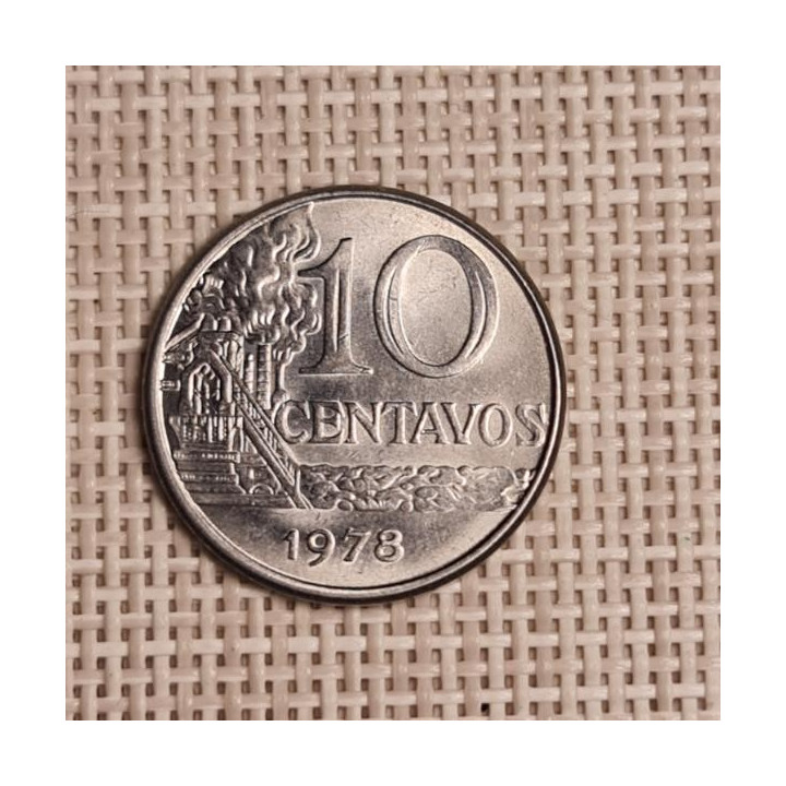Brazil 10 Centavos 1978 KM-578.1a XF