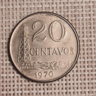 Brazil 20 Centavos 1970 KM-579 VF