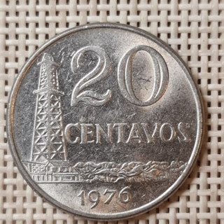Brazil 20 Centavos 1976 KM-579.1a AU