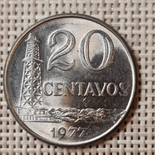 Brazil 20 Centavos 1977 KM-579.1a AU
