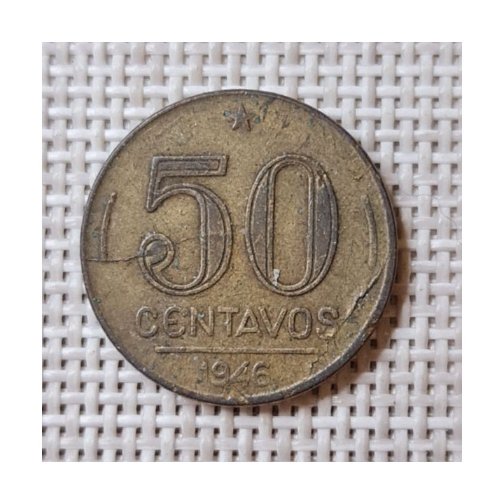 Brazil 50 Centavos 1946 KM-557a VF