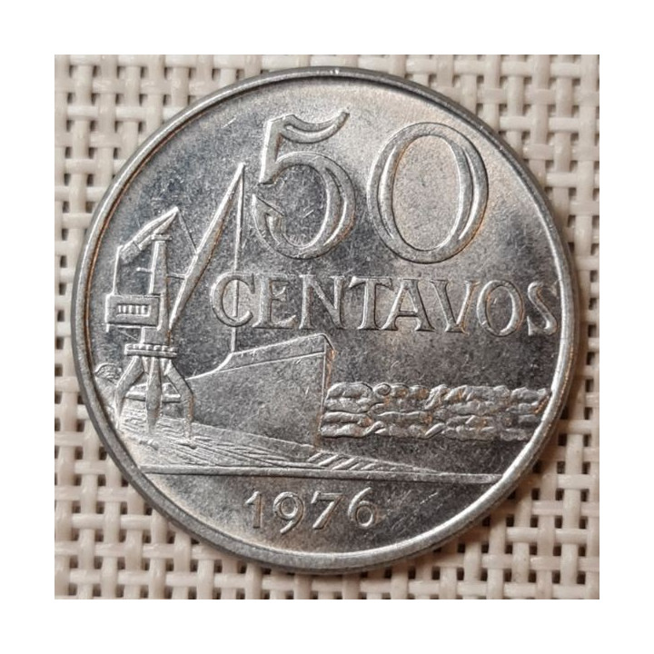 Brazil 50 Centavos 1976 KM-580b AU