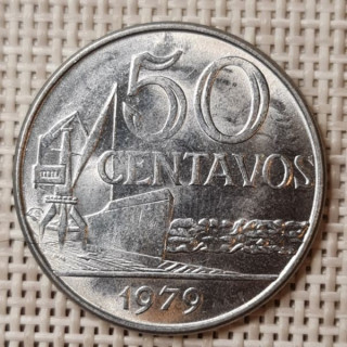 Brazil 50 Centavos 1979 KM-580b AU