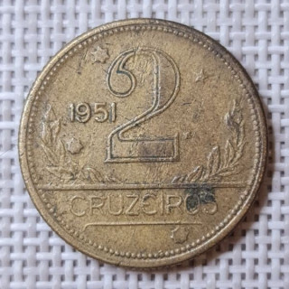 Brazil 2 Cruzeiros 1951 KM-559 VF
