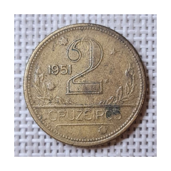 Brazil 2 Cruzeiros 1951 KM-559 VF