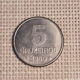 Brazil 5 Cruzeiros 1980 KM-591 VF