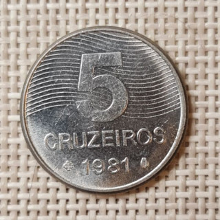 Brazil 5 Cruzeiros 1981 KM-591 XF