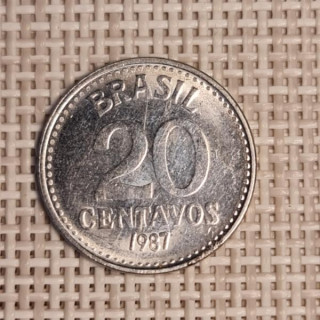 Brazil 20 Centavos 1987 KM-603 VF