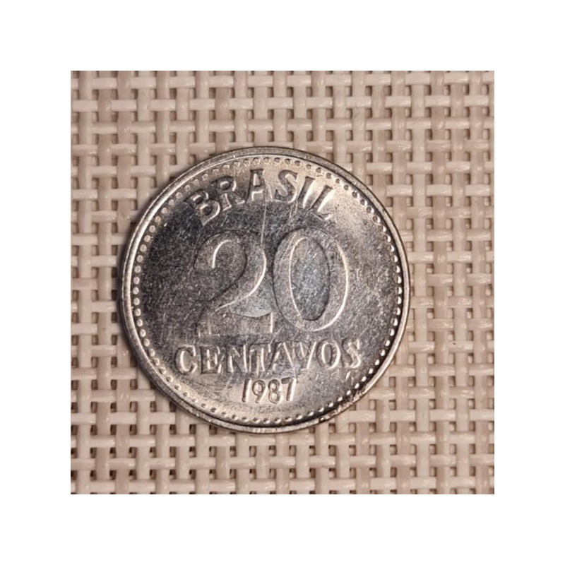 Brazil 20 Centavos 1987 KM-603 VF