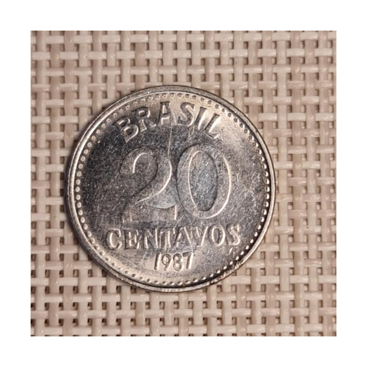Brazil 20 Centavos 1987 KM-603 VF