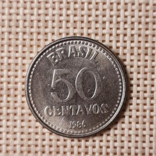 Brazil 50 Centavos 1986 KM-604 VF