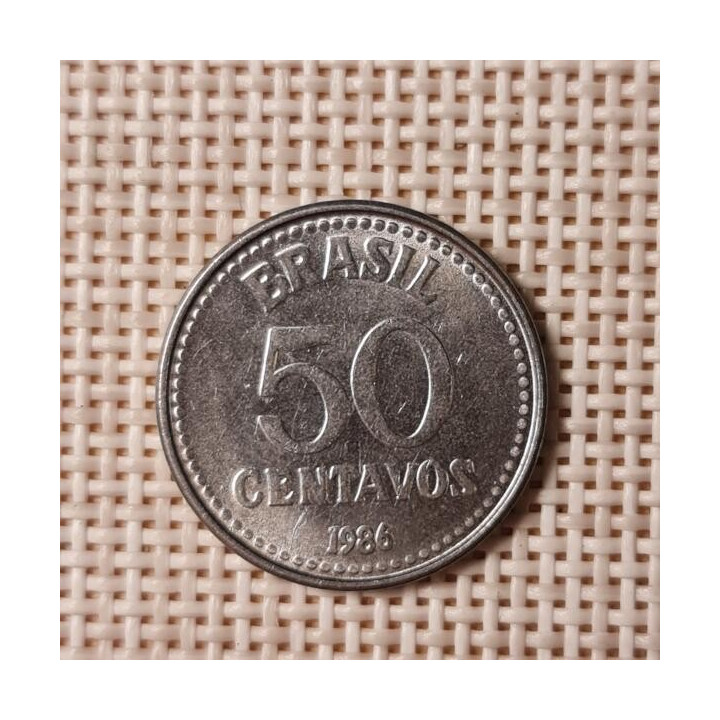 Brazil 50 Centavos 1986 KM-604 VF