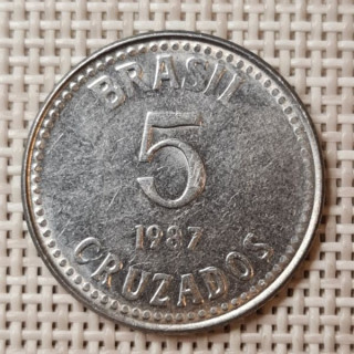 Brazil 5 Cruzados 1987 KM-606 VF