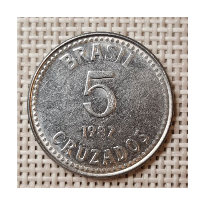 Brazil 5 Cruzados 1987 KM-606 VF