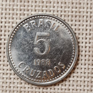 Brazil 5 Cruzados 1988 KM-606 VF