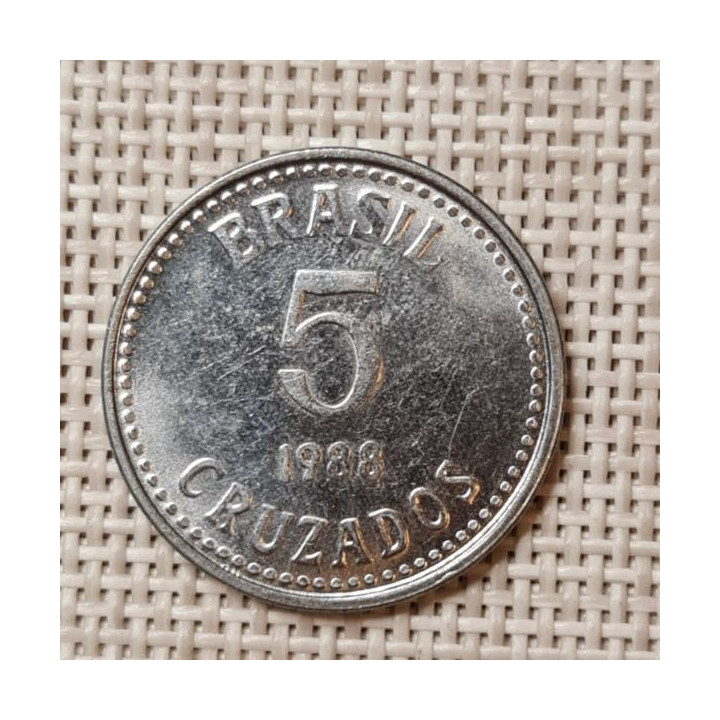 Brazil 5 Cruzados 1988 KM-606 VF