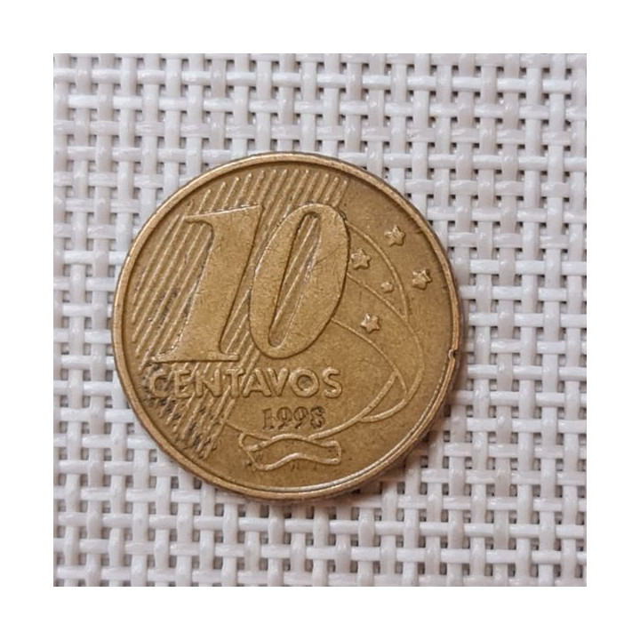 Brazil 10 Centavos 1998 KM-649.2 VF
