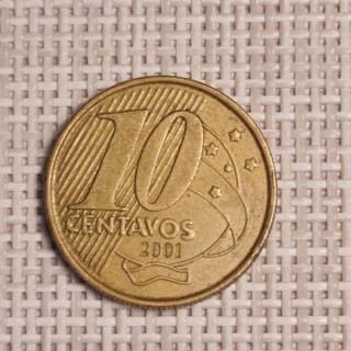 Brazil 10 Centavos 2001 KM-649.2 VF