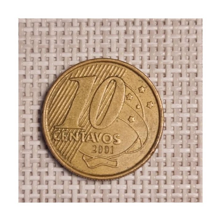 Brazil 10 Centavos 2001 KM-649.2 VF