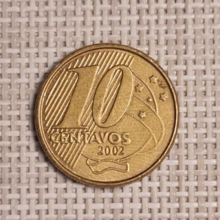 Brazil 10 Centavos 2002 KM-649.2 VF