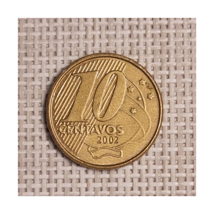 Brazil 10 Centavos 2002 KM-649.2 VF