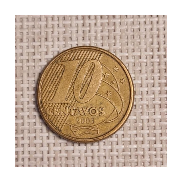 Brazil 10 Centavos 2003 KM-649.3 VF