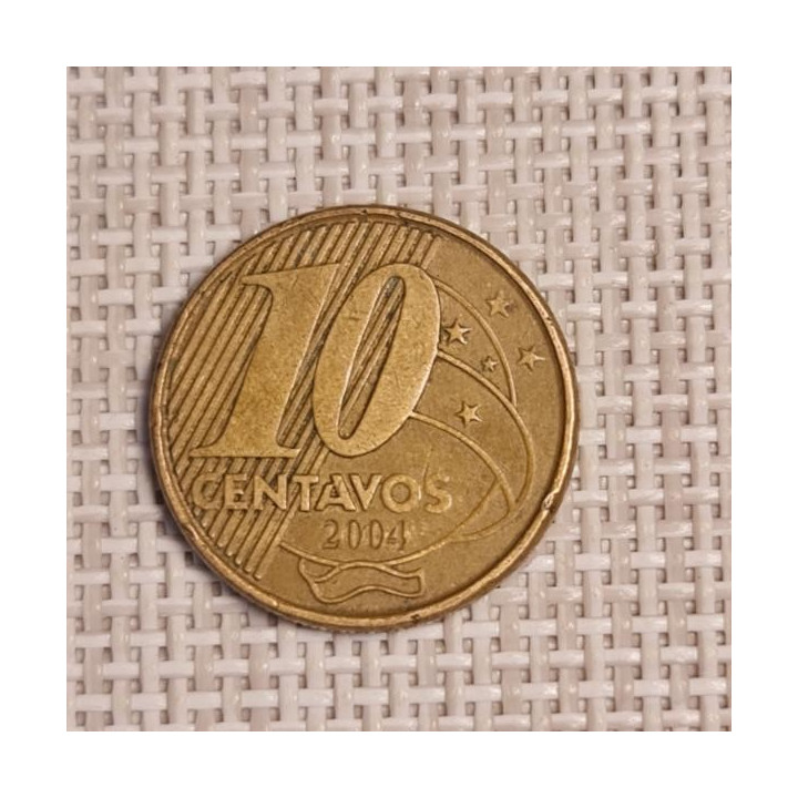 Brazil 10 Centavos 2004 KM-649.3 VF