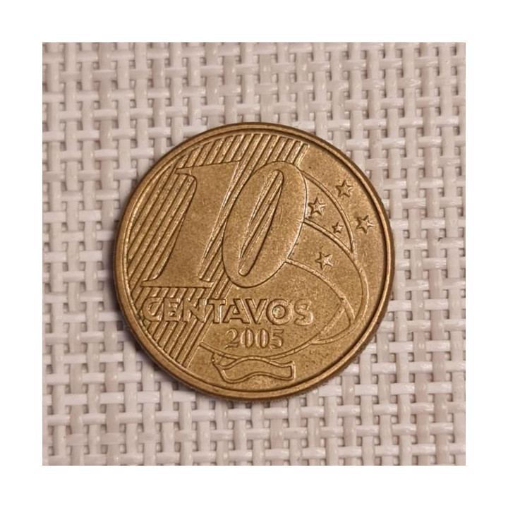 Brazil 10 Centavos 2005 KM-649.3 VF