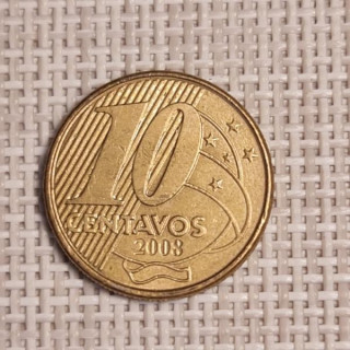 Brazil 10 Centavos 2008 KM-649.3 VF