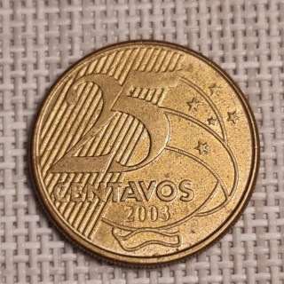 Brazil 25 Centavos 2003 KM-650 VF