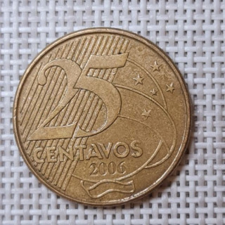Brazil 25 Centavos 2006 KM-650 VF