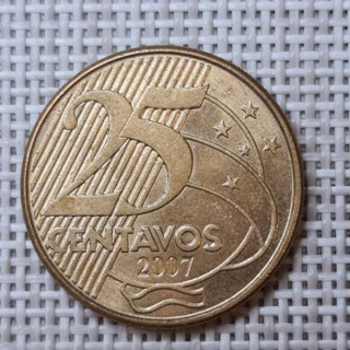 Brazil 25 Centavos 2007 KM-650 VF