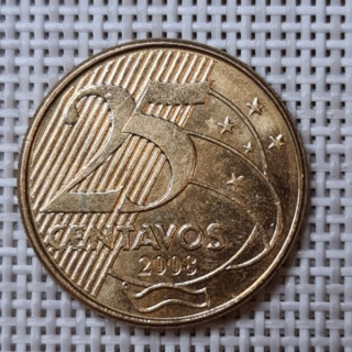 Brazil 25 Centavos 2008 KM-650 XF