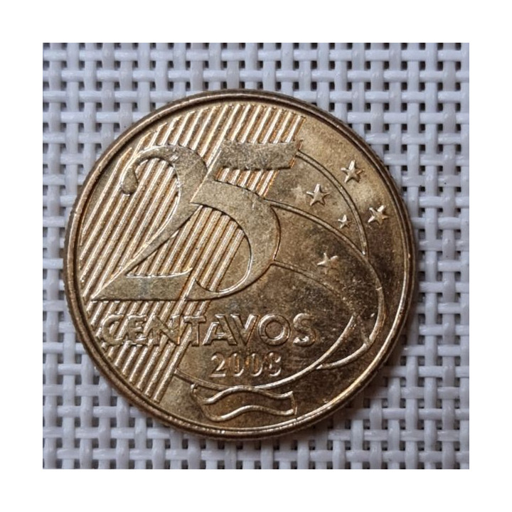 Brazil 25 Centavos 2008 KM-650 XF