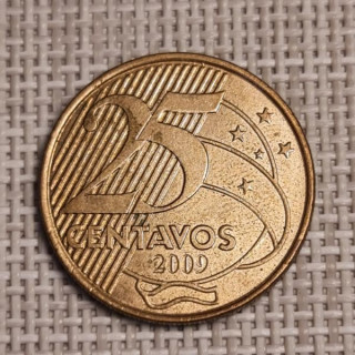 Brazil 25 Centavos 2009 KM-650 VF